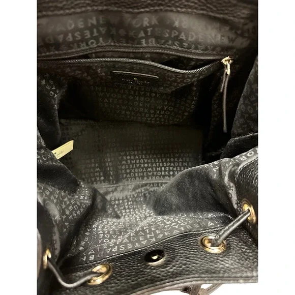 Kate Spade Black Leather Backpack - Picture 7 of 8